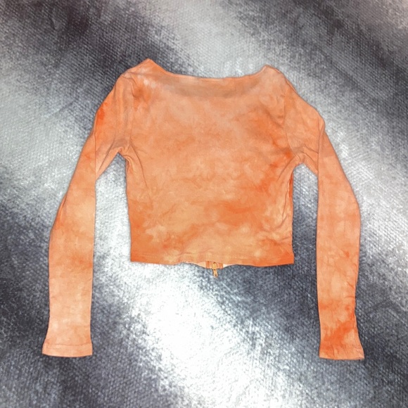 Orange SHEIN Double-Zippered Blouse Size Small - Picture 4 of 4